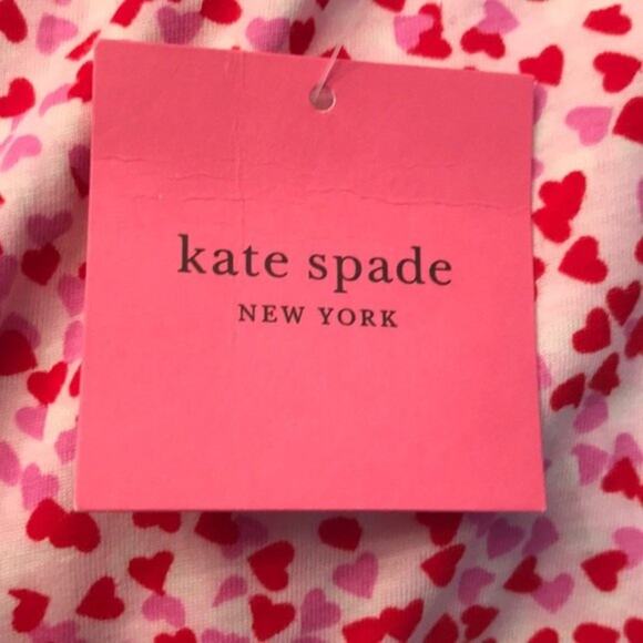 Kate Spade Confetti Hearts Night Shirt Red Pink Size XSmall - Picture 12 of 13